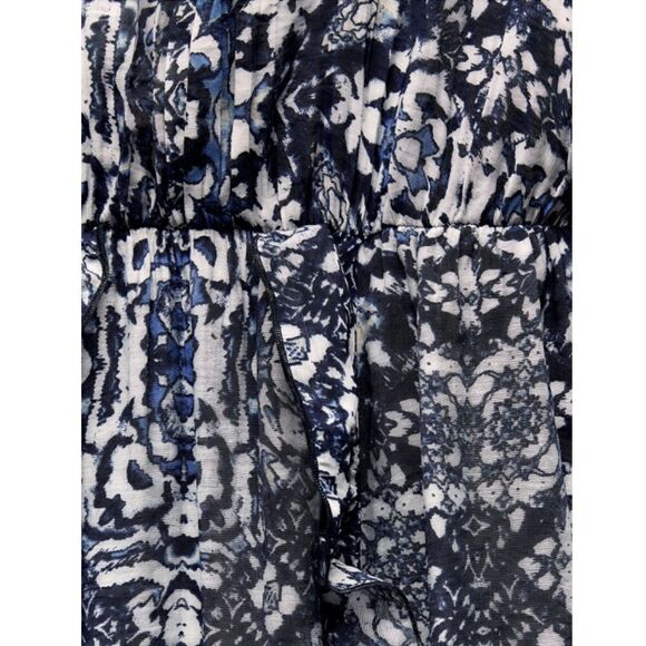 Zara Blue Ruffle Batik Printed Mini Dress - Picture 7 of 9